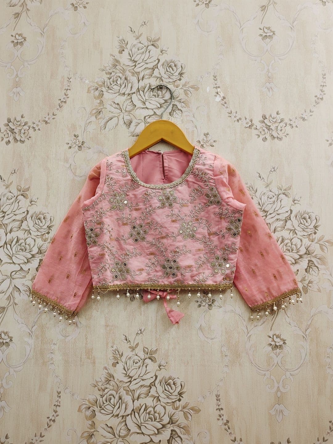 KALINI Girls Embellished Mirror Work Ready to Wear Lehenga & Blouse With Dupatta thumbnail 3