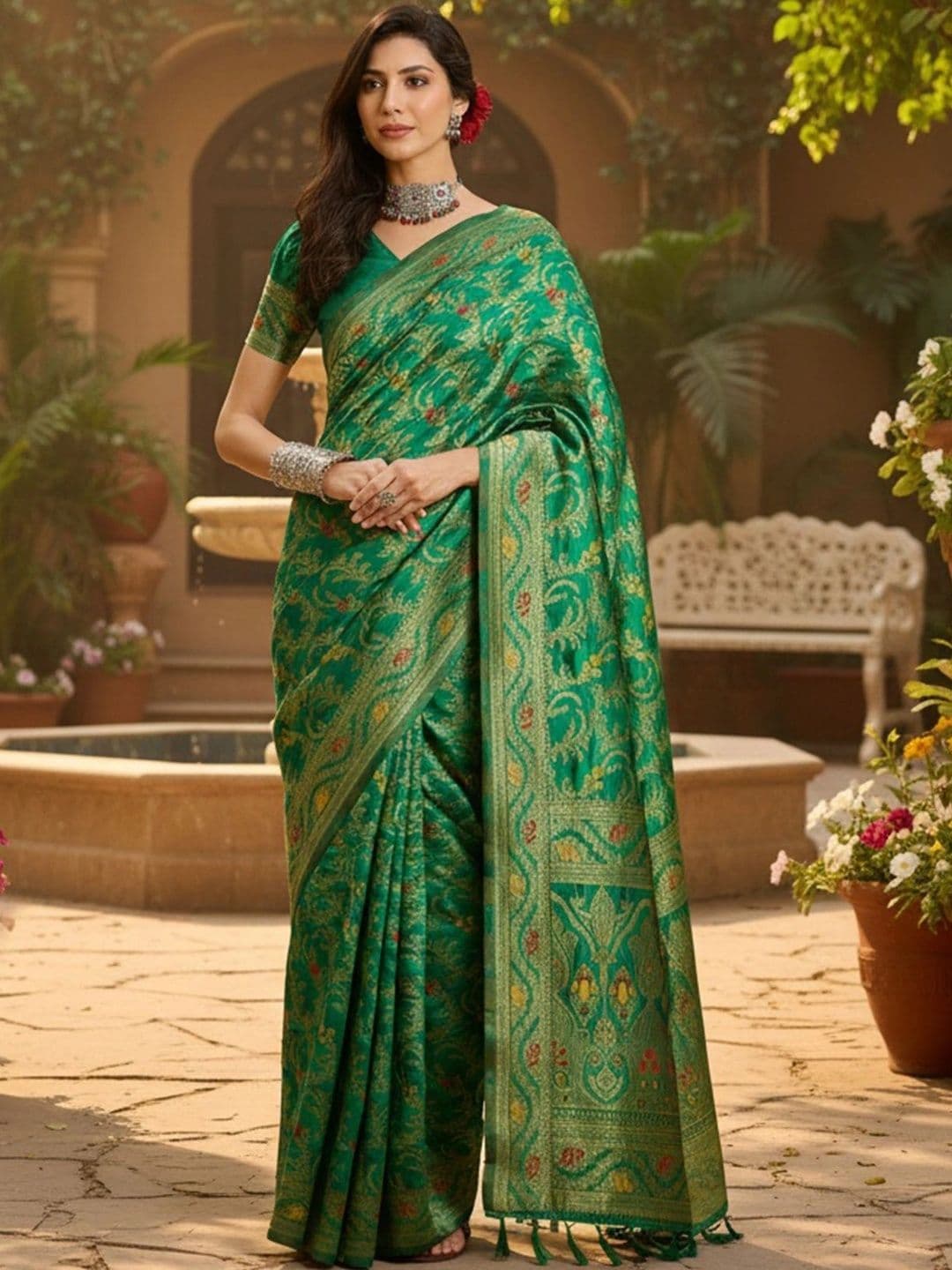 Anouk Rustic Woven Design Zari Silk Blend Designer Kanjeevaram Saree - view 1