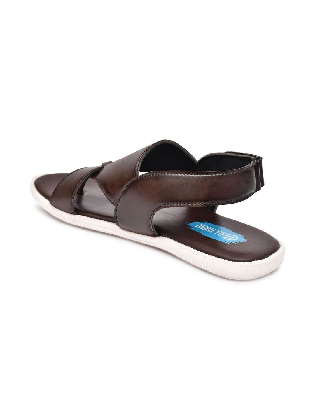 G L Trend Men Leather Comfort Casual Velcro Brown Sandals thumbnail 6