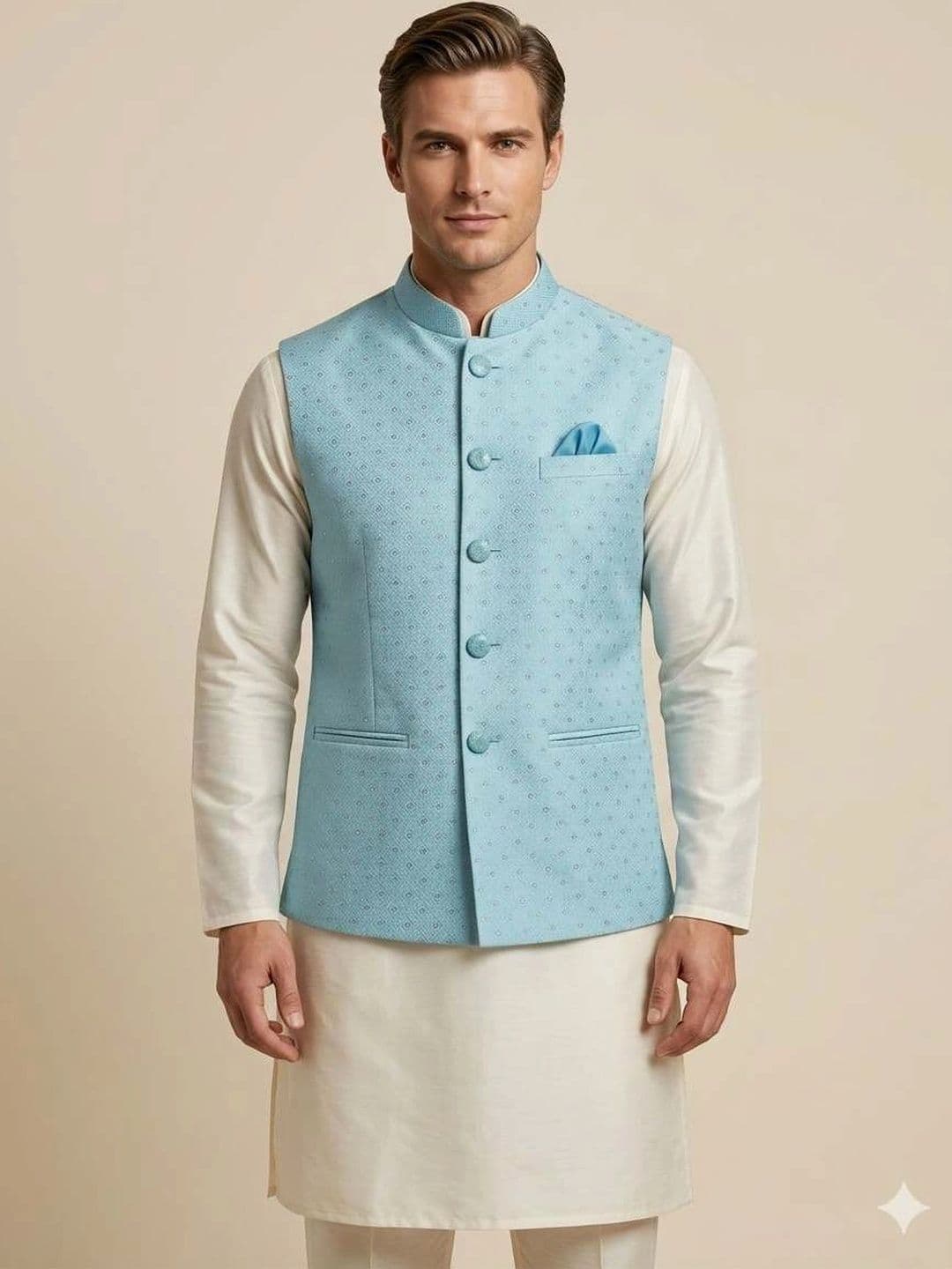 Safa Marwa Woven Design Nehru Jackets - view 1