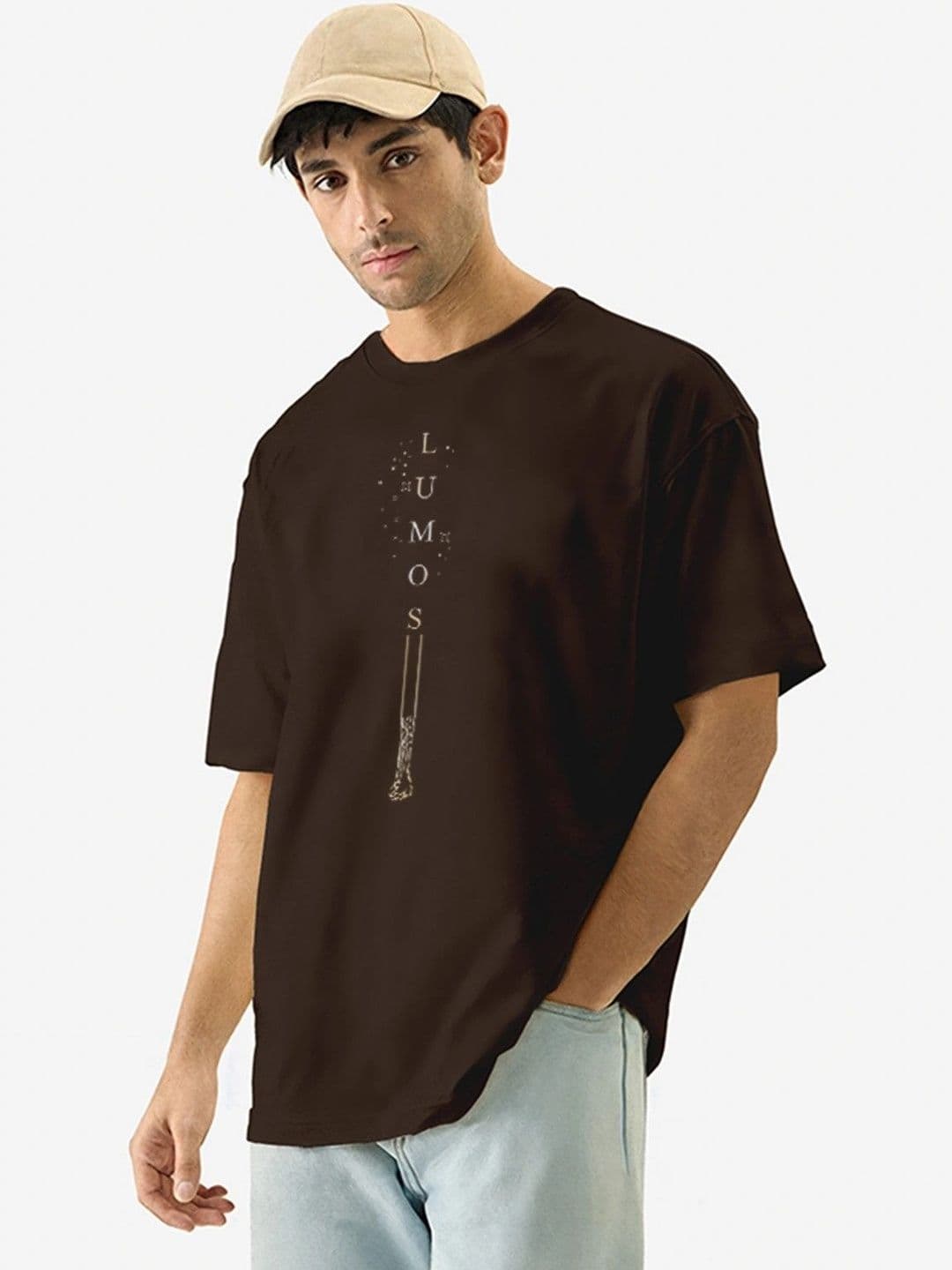 Moda rapido X TOGS & TERRE Men Typography Printed Drop-Shoulder Sleeves Organic Cotton Blend T-shirt - view 1