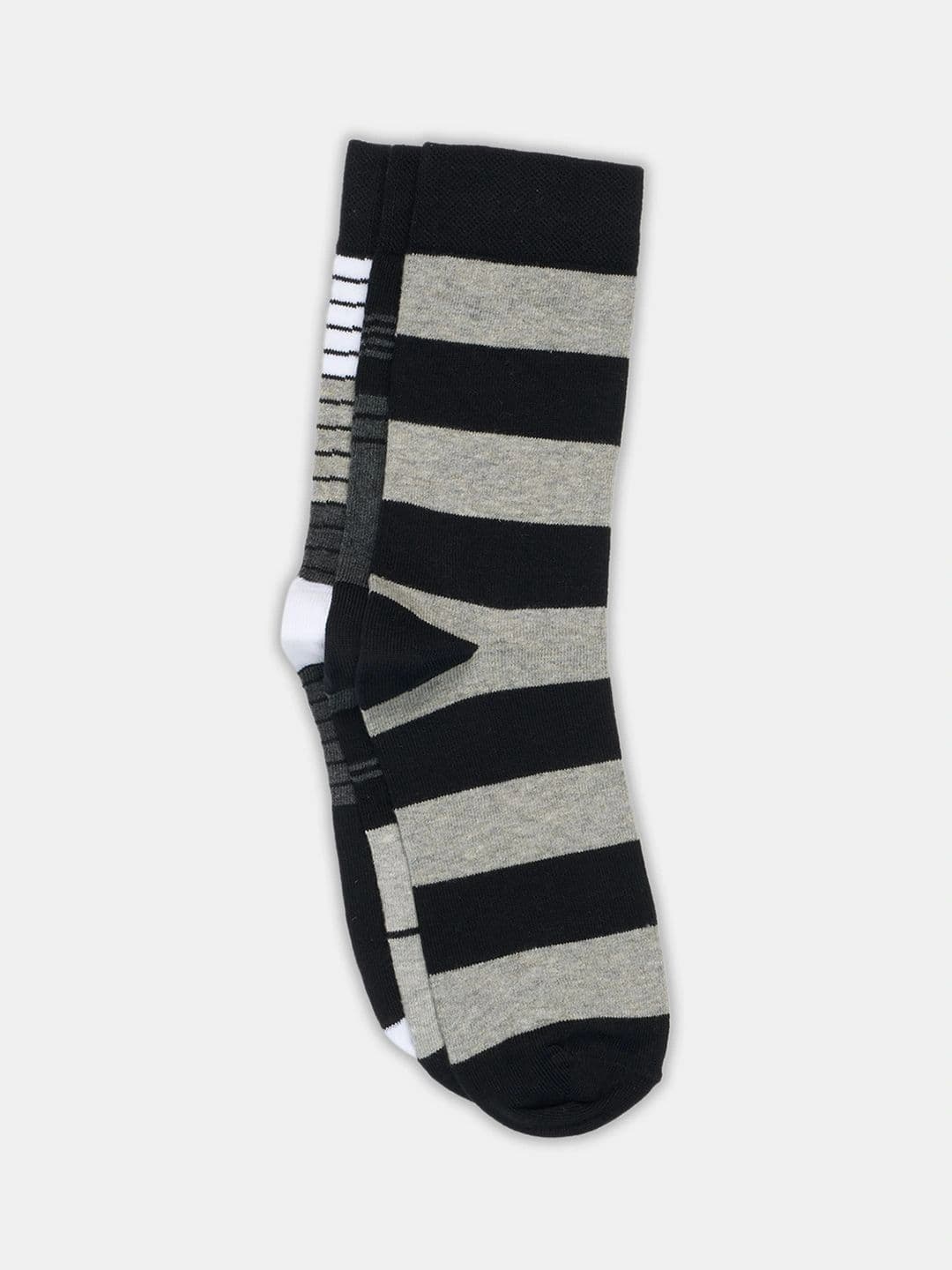 Urban Ranger by pantaloons Men Pack of 3 Cotton Blend Assorted Striped Above Ankle Socks thumbnail 4
