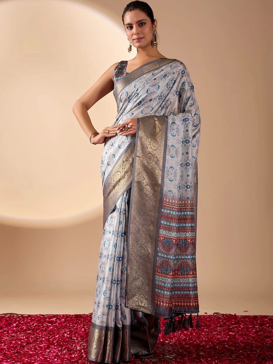 Moda Rapido Zari Silk Blend Designer Saree - view 1