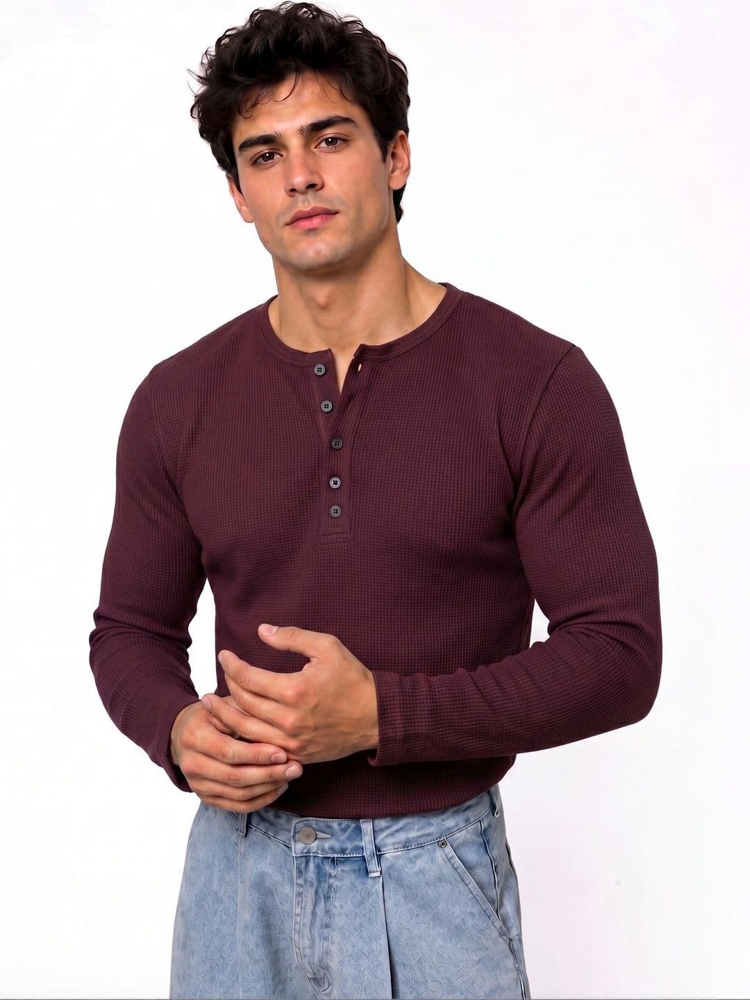 Azizan Men Henley Neck T-shirt thumbnail 3
