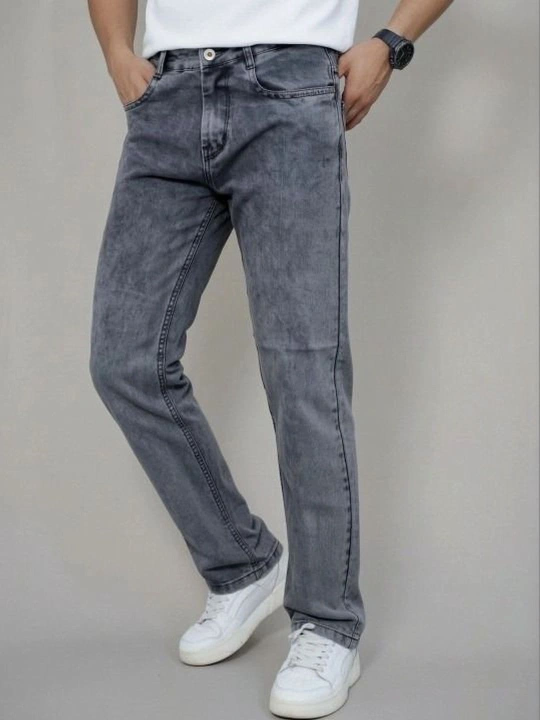 Moda Rapido Men Straight Fit Mid-Rise Low Distress Light Fade Jeans thumbnail 4