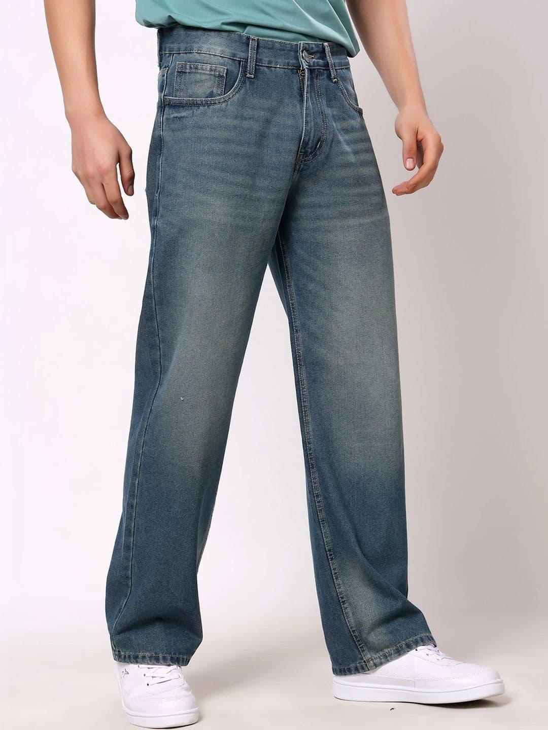 Stylox Men's Baggy Fit Non-Stretchable Mid-Rise Denim Jeans thumbnail 4