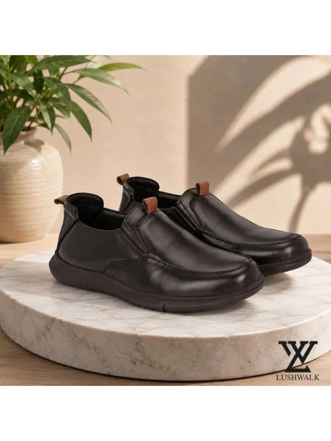 Lushwalk Men Leather Round Toe Slip-On Slip-On Shoes Formal Shoes - view 1