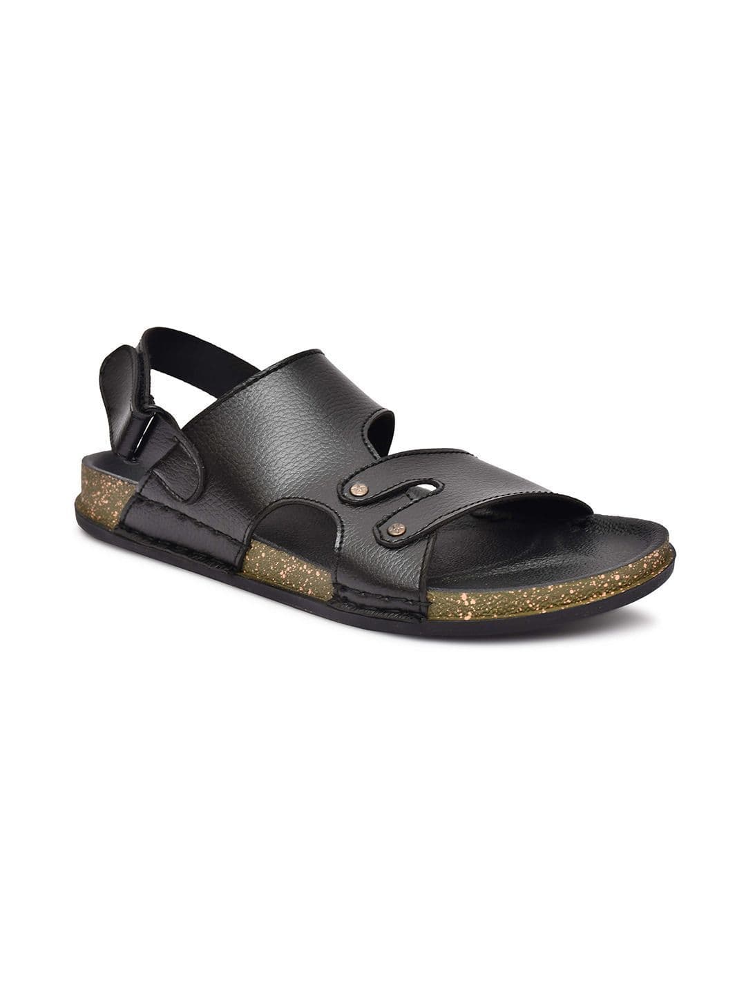G L Trend Men Casual Waterproof Leather Black Velcro Sandals thumbnail 3