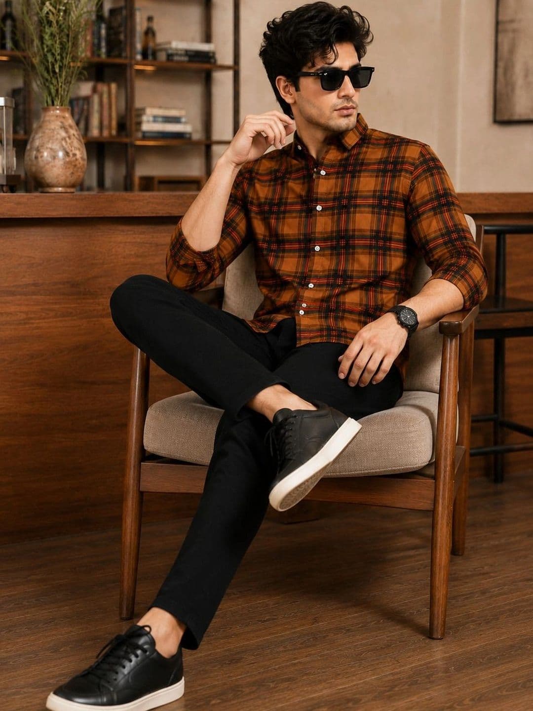 pihu Men Comfort Tartan Checks Checked Casual Shirt thumbnail 4