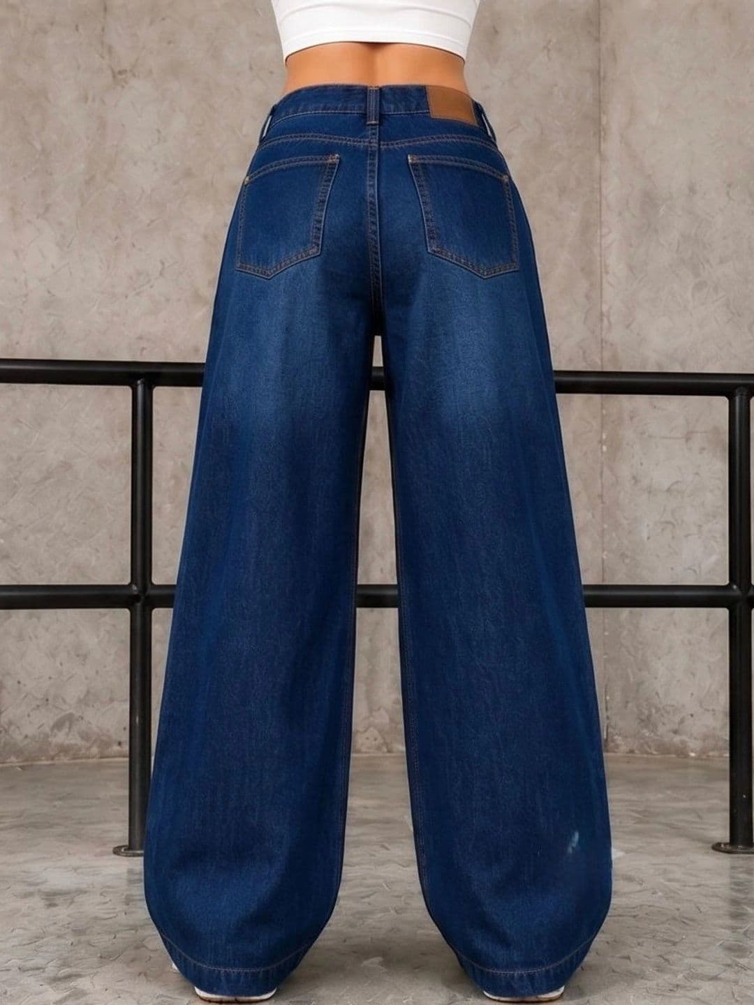 MERCEL Women Original Wide Leg High-Rise Light Fade Stretchable Jeans thumbnail 2
