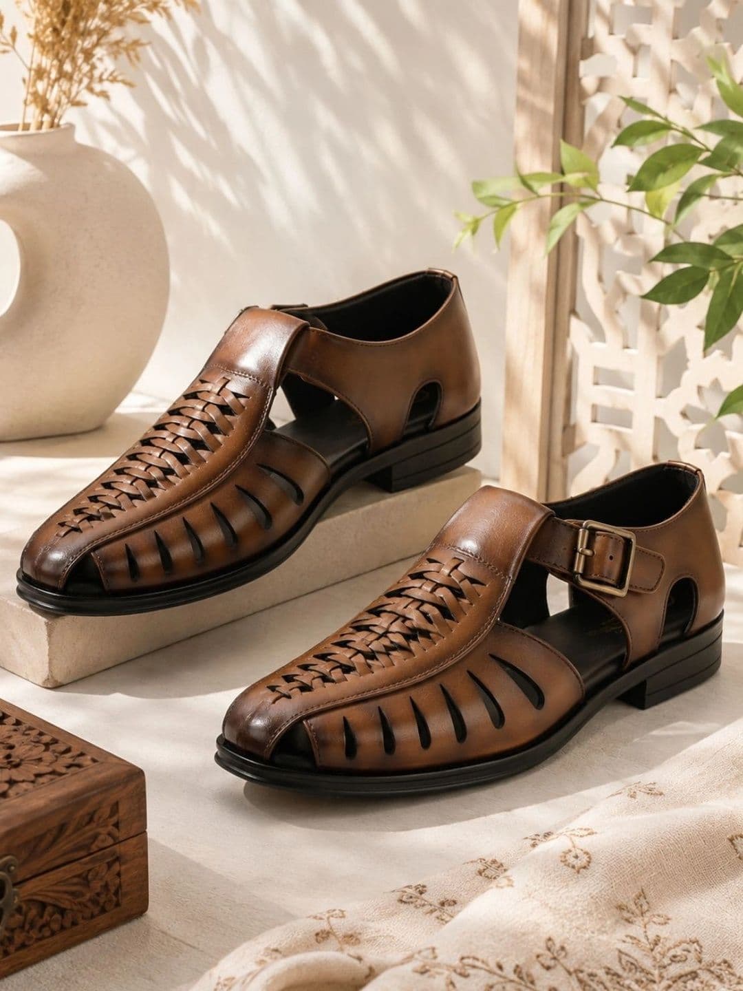 HIROLAS Men Ethnic Shoe-Style Sandals - view 1