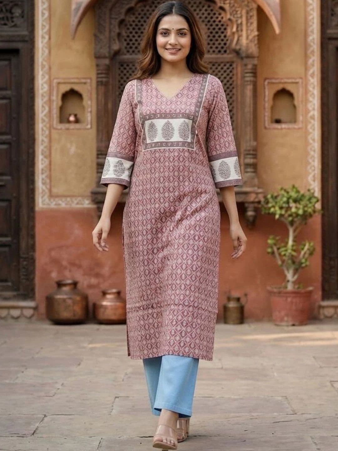 KALAMIR Women Ethnic Motifs Printed Indie Prints Kurta - view 1