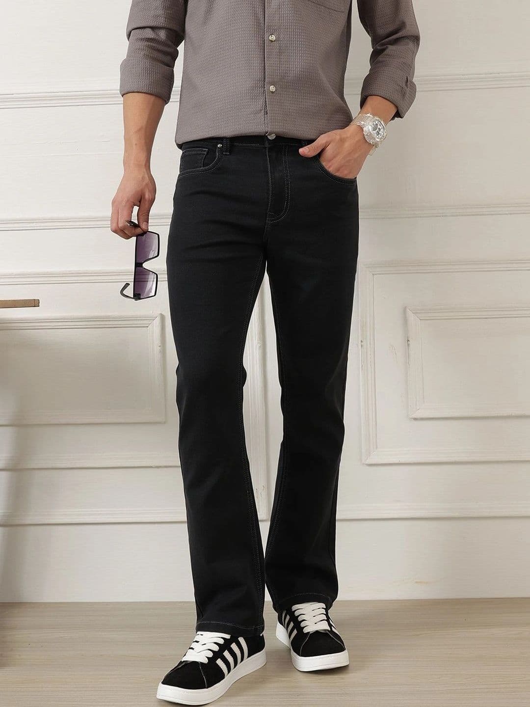 Thomas Scott Men Smart Bootcut Mid-Rise Stretchable Jeans thumbnail 2