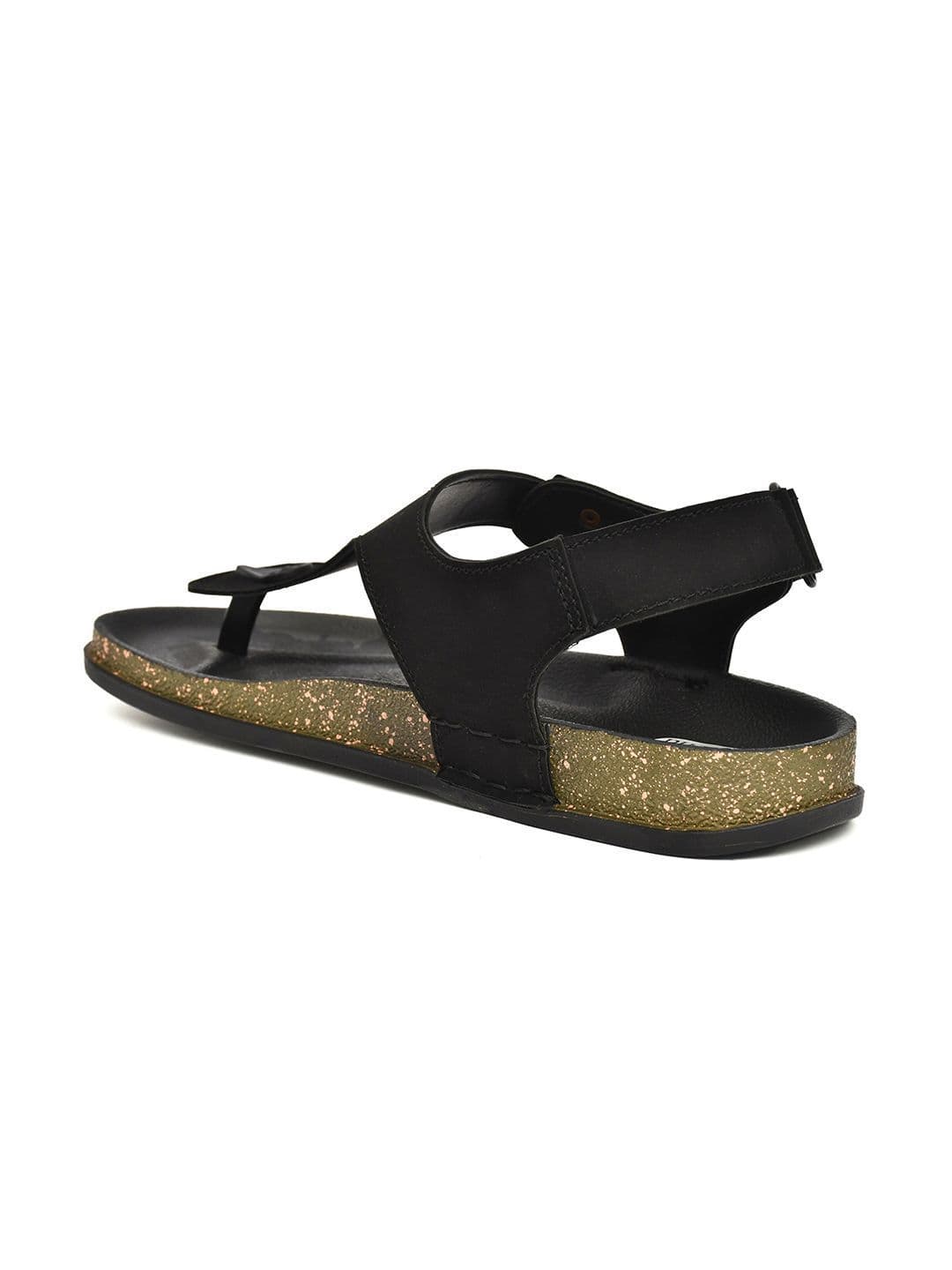 G L Trend Men Casual Iightweight Black T Strap Velcro Sandals thumbnail 3