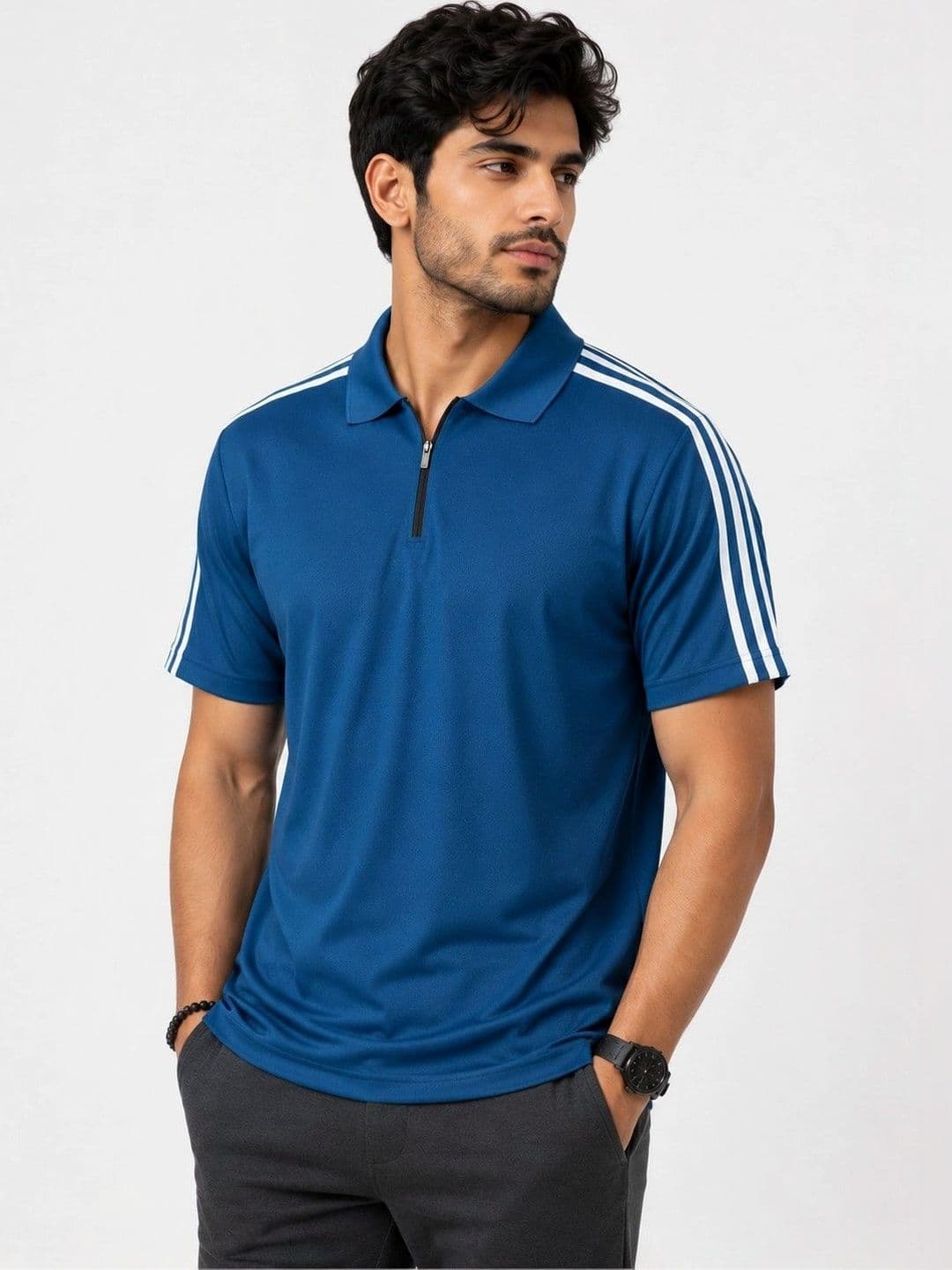 MaverIQ Men Polo Collar Dri-FIT Slim Fit T-shirt thumbnail 5