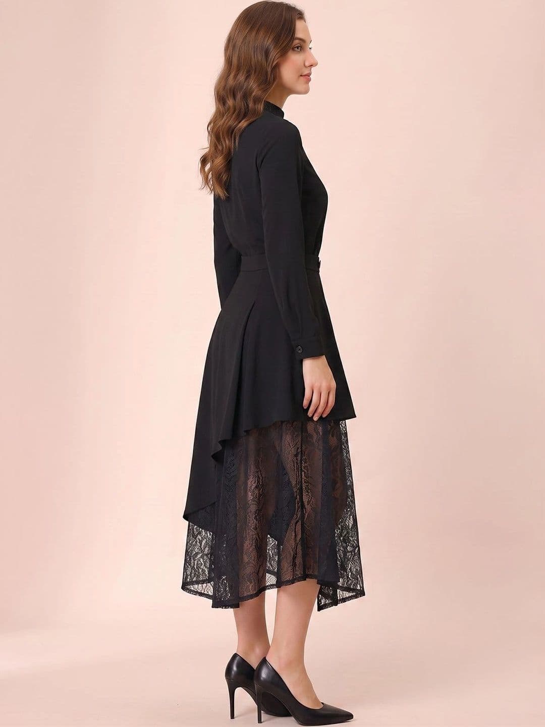 ATELIER REBEL Women Sheer Midi A-Line Skirt thumbnail 6