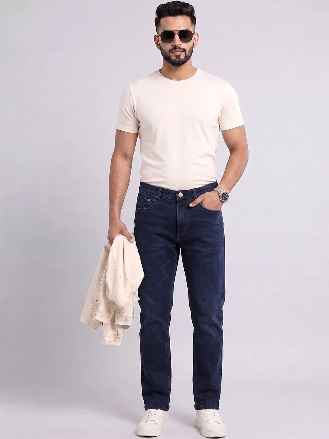 THUNDER JEANS Men Regular Fit Mid-Rise Stretchable Jeans thumbnail 5