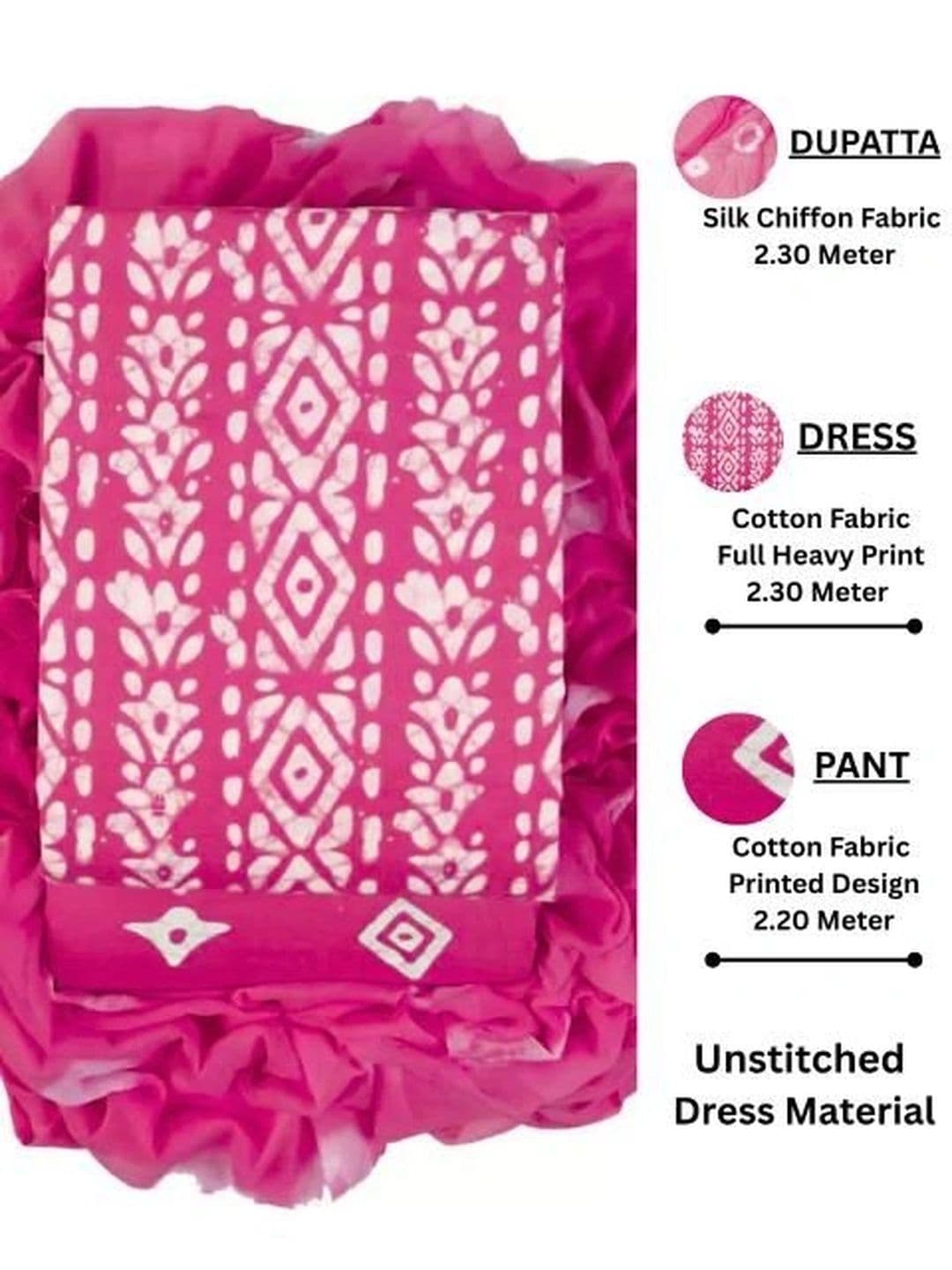 Mitera Printed Pure Cotton Unstitched Dress Material thumbnail 2