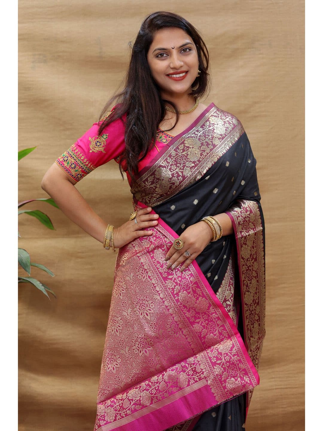 Dhaaga Ghar Woven Design Zari Art Silk Banarasi Saree thumbnail 3