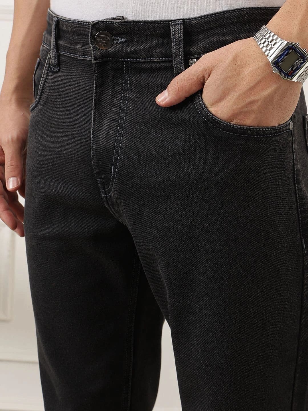 Thomas Scott Men Smart Slim Fit Mid-Rise Stretchable Jeans thumbnail 5