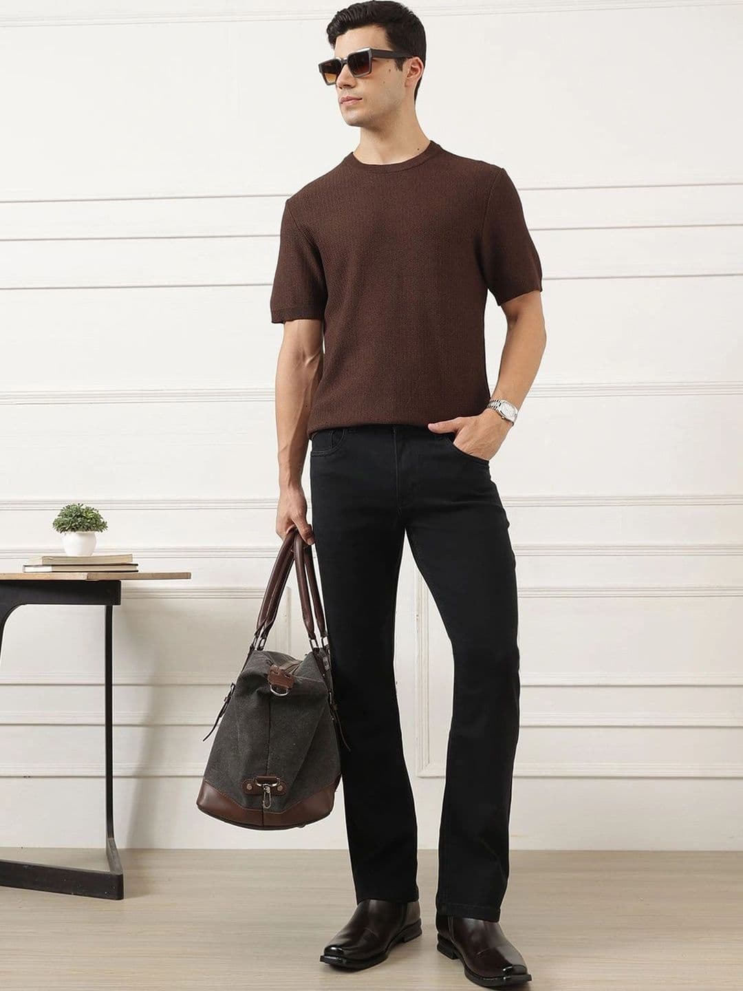 Thomas Scott Men Smart Bootcut Mid-Rise Stretchable Jeans thumbnail 7