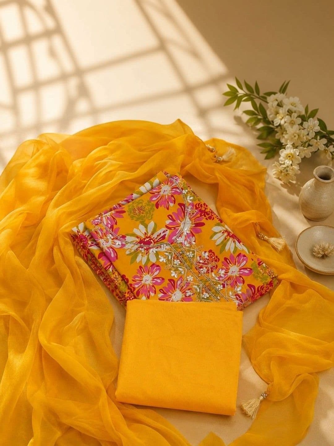 FAB JUNCTION Printed Pure Cotton Unstitched Dress Material thumbnail 3