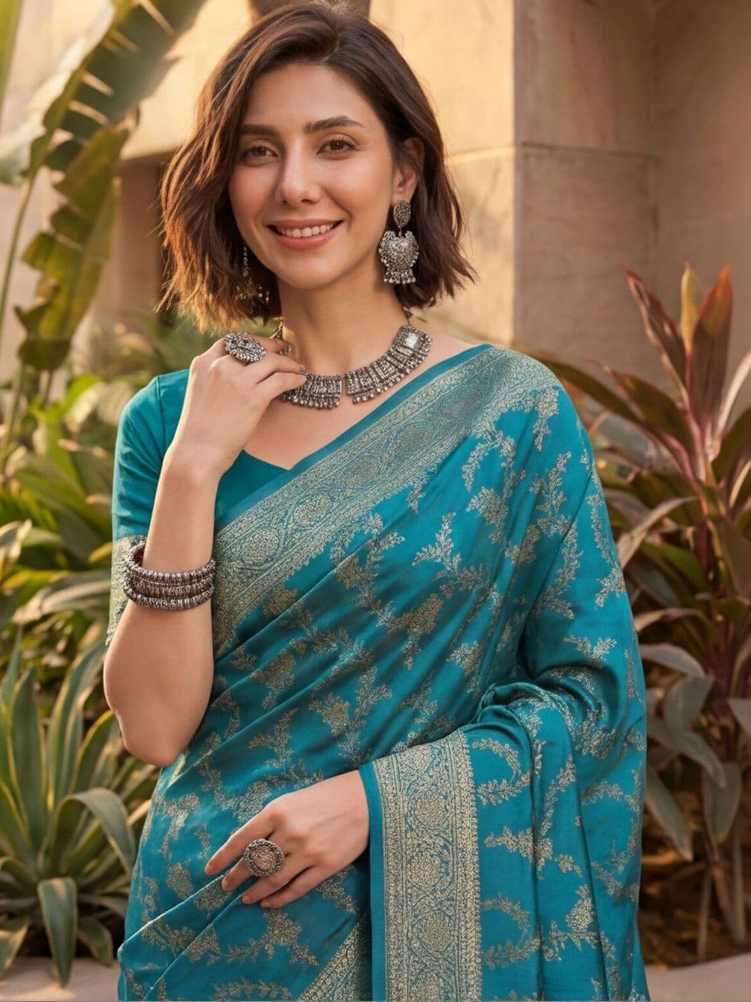 Anouk Rustic Woven Design Zari Silk Blend Designer Kanjeevaram Saree thumbnail 6