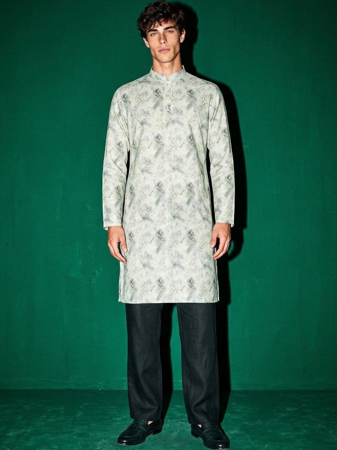 DRIP CHOWK Men Printed Jacquard Kurta thumbnail 2
