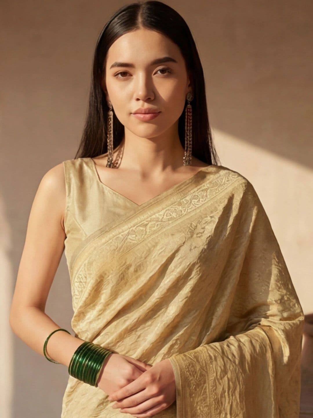 Anouk Rustic Paisley Zari Silk Blend Designer Banarasi Saree thumbnail 2