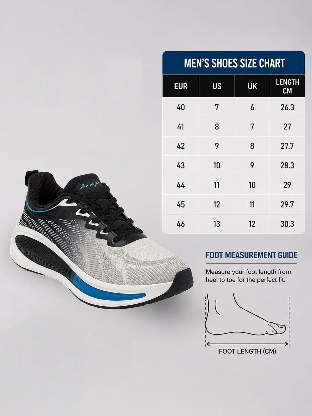 Allen Cooper Men Mesh Running Shoes thumbnail 4