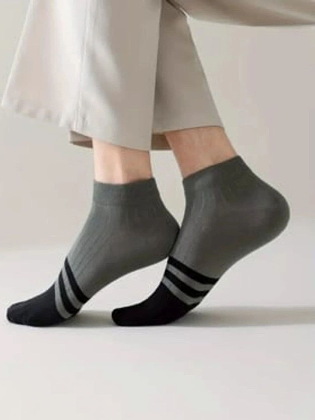DJN CREATION Unisex Pack of 5 Cotton Blend Colourblocked Ankle Length Socks thumbnail 3