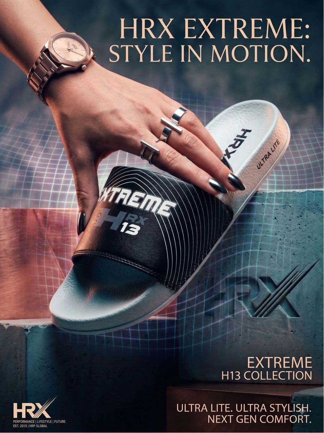 HRX by Hrithik Roshan Men Printed Sliders thumbnail 3