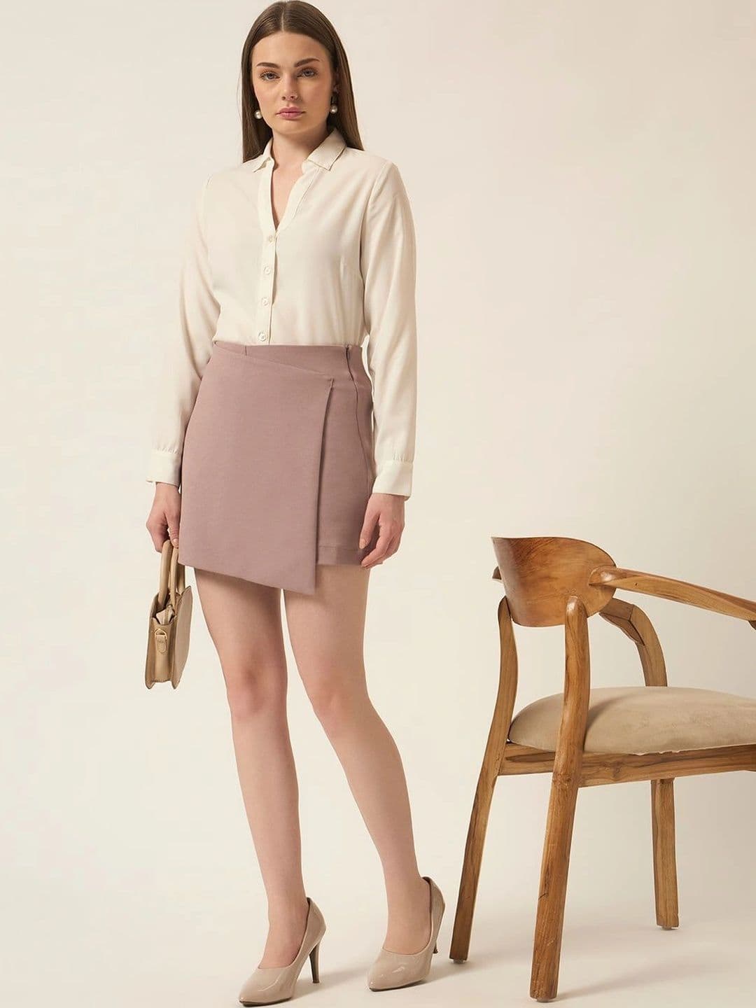 Chemistry Women Crepe Mini Wrap Skirt thumbnail 5