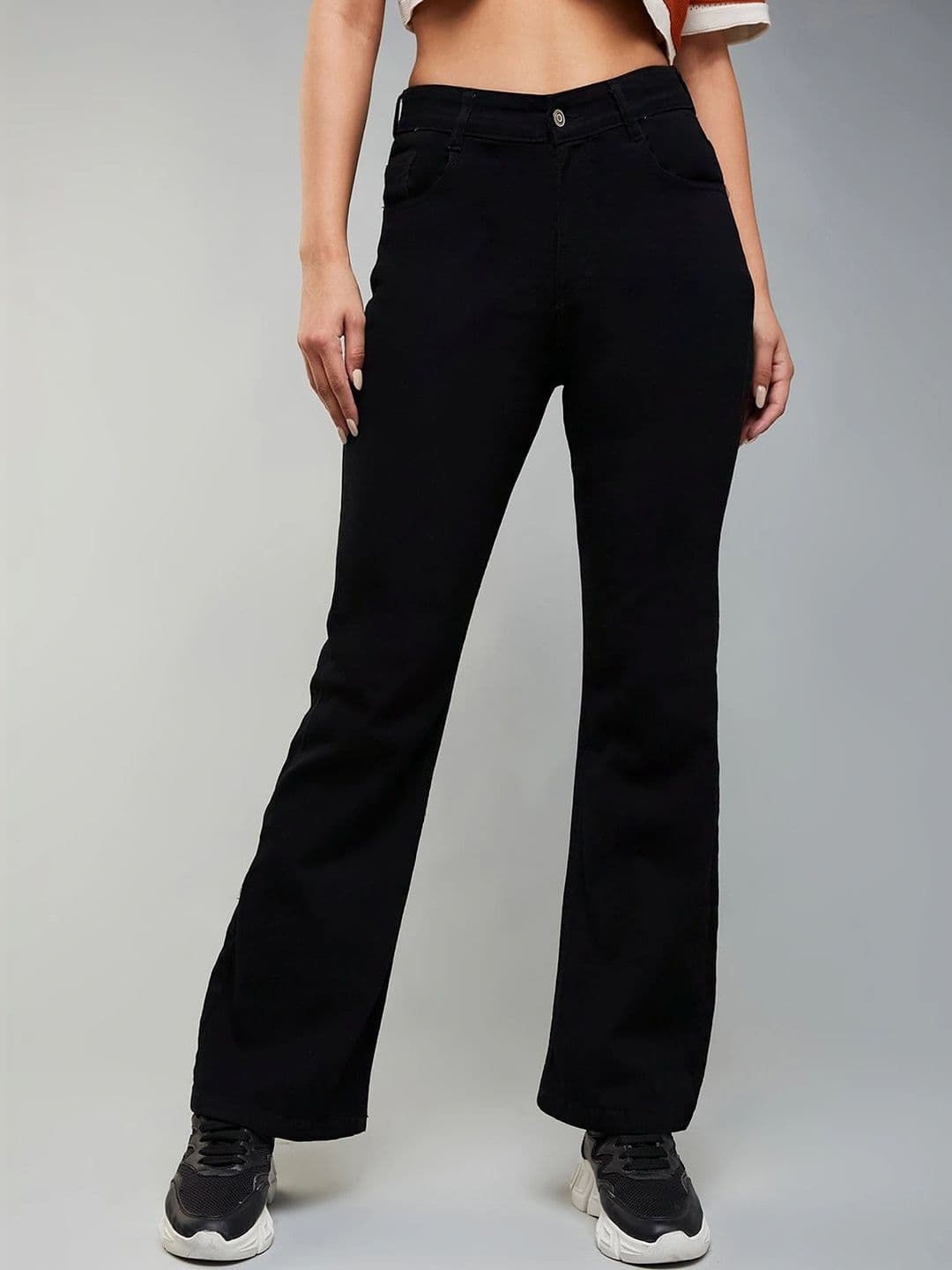 DOLCE CRUDO Women Bootcut High-Rise Heavy Fade Stretchable Jeans - view 1