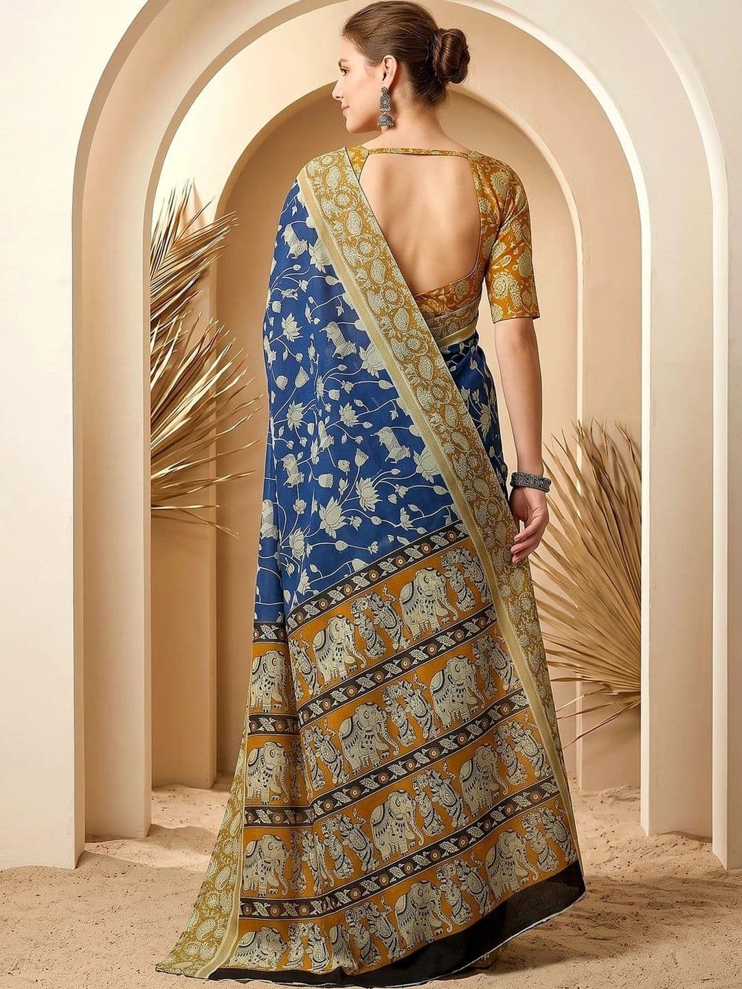 VS MALL Floral Pure Cotton Saree thumbnail 5