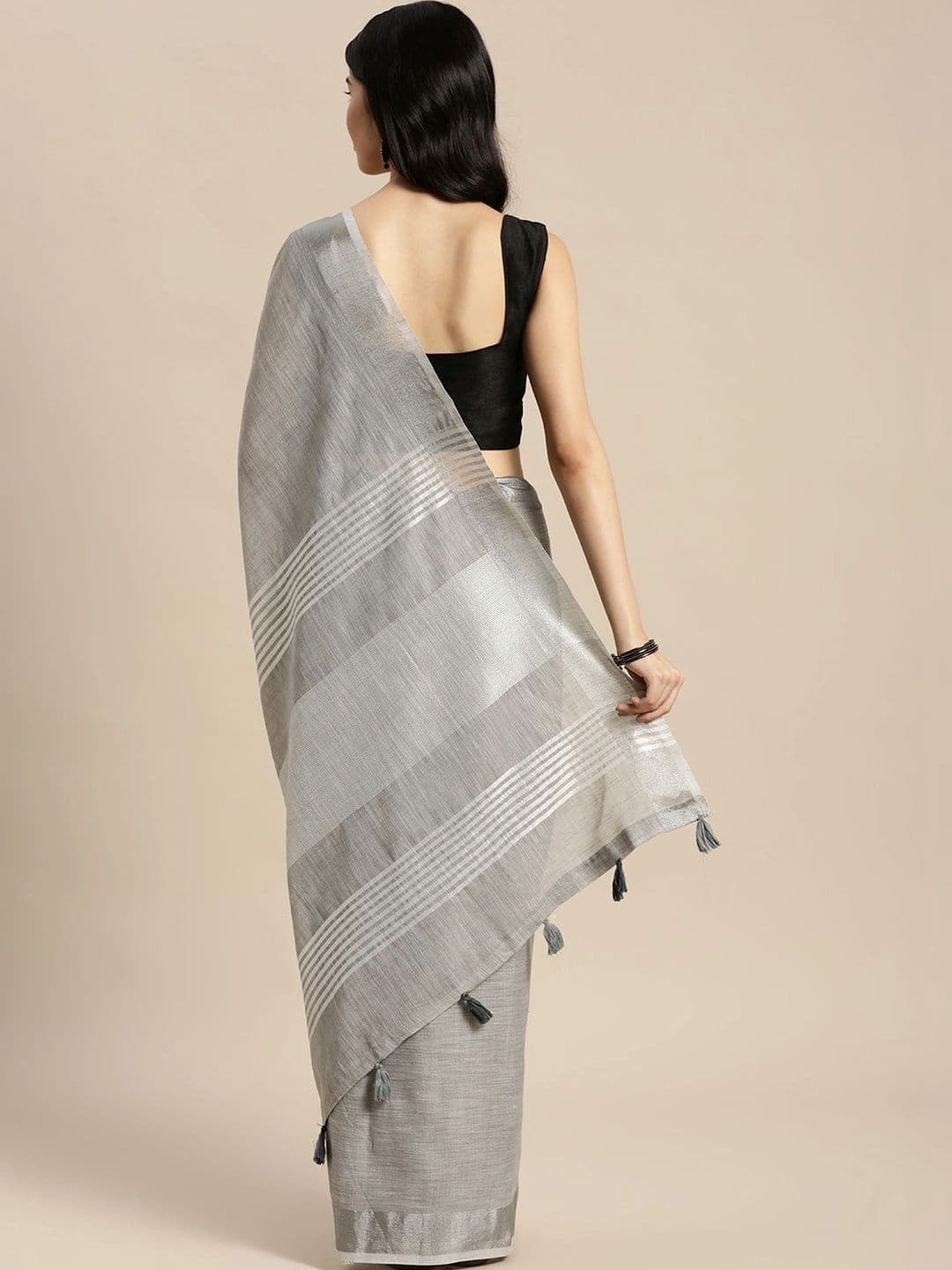 Mitera Woven Design Linen Blend Saree thumbnail 7