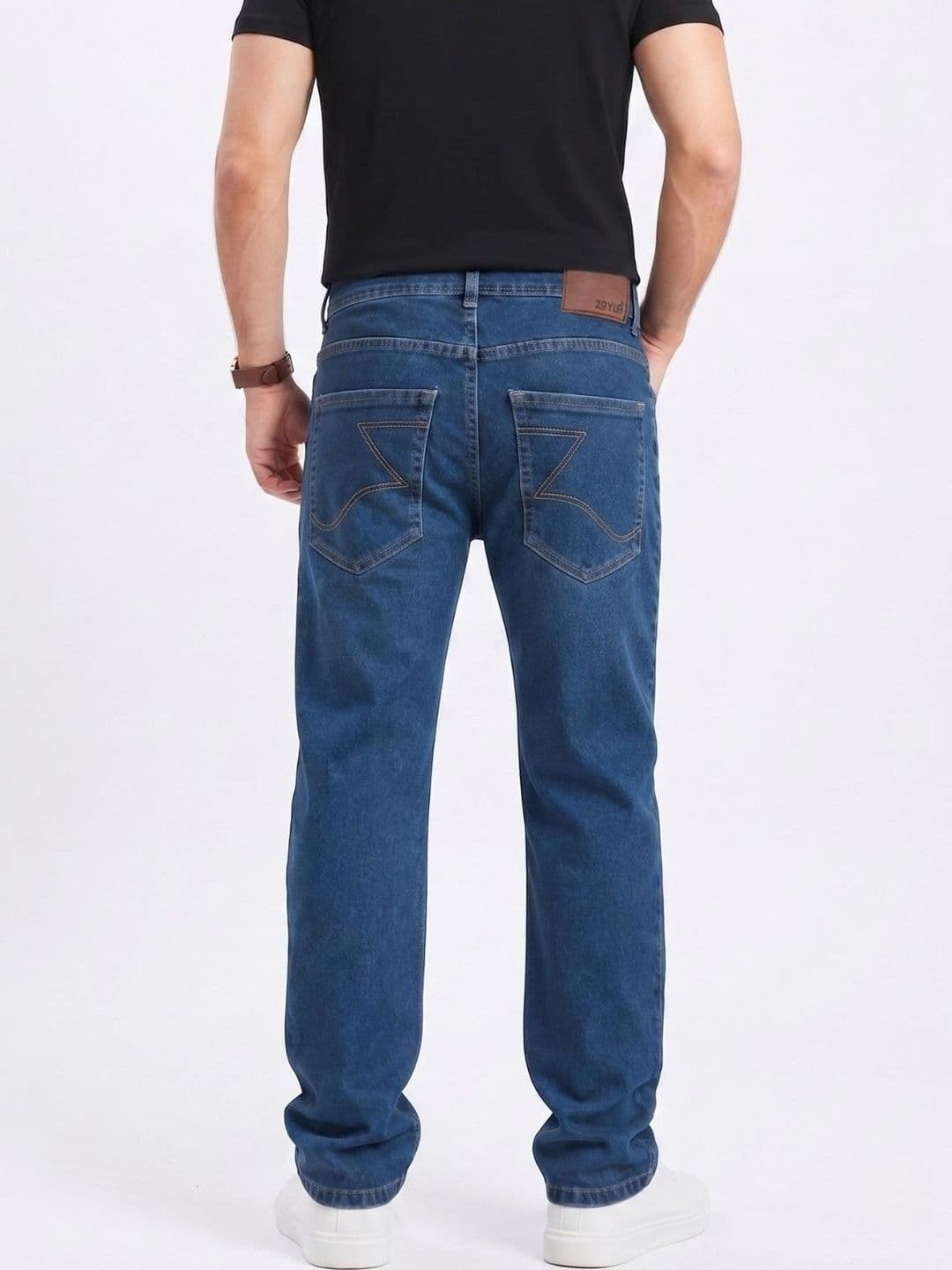 zayla Men Jean Regular Fit Mid-Rise Light Fade Stretchable Jeans thumbnail 2