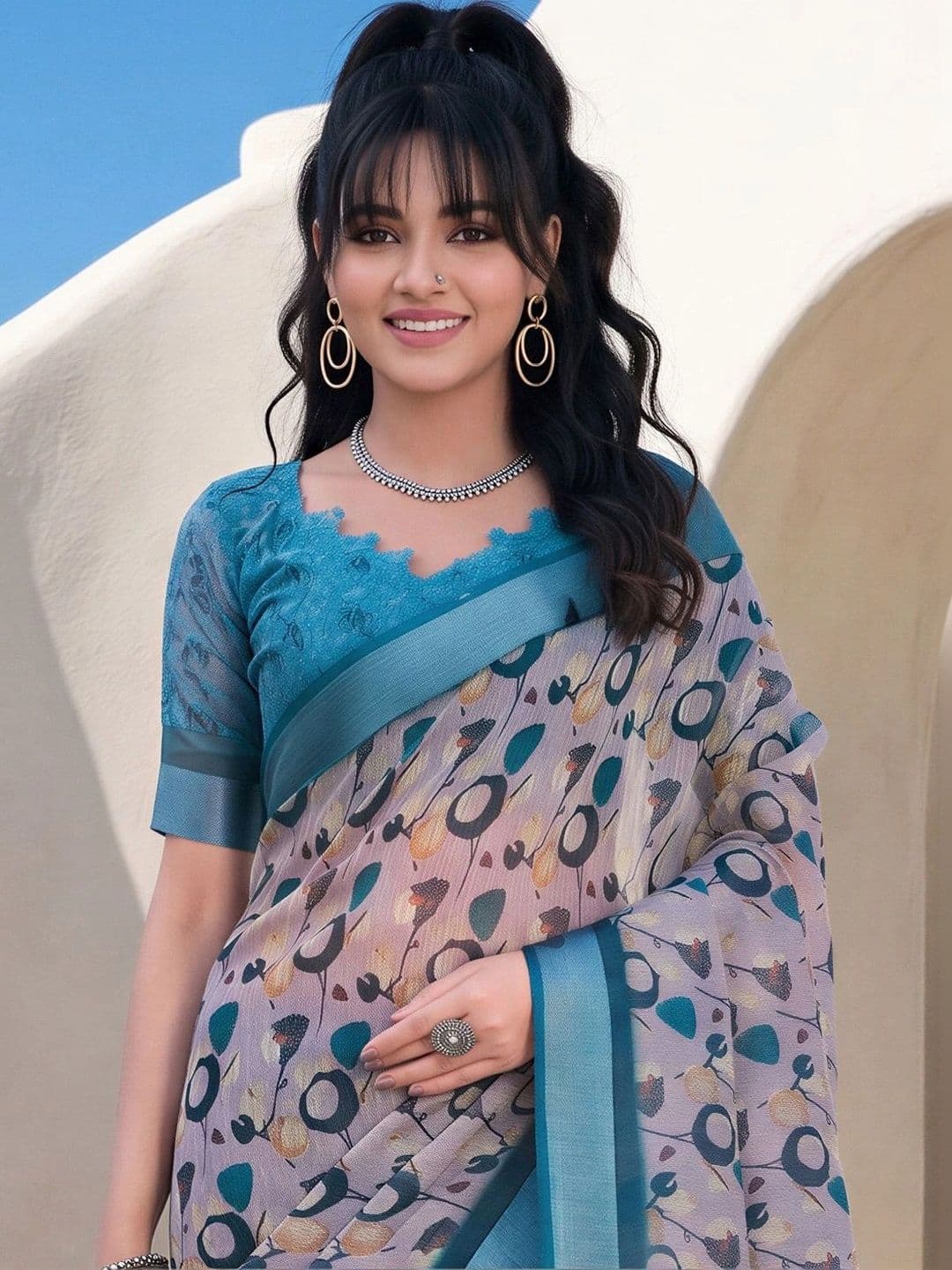 Anouk Zari Designer Saree thumbnail 2