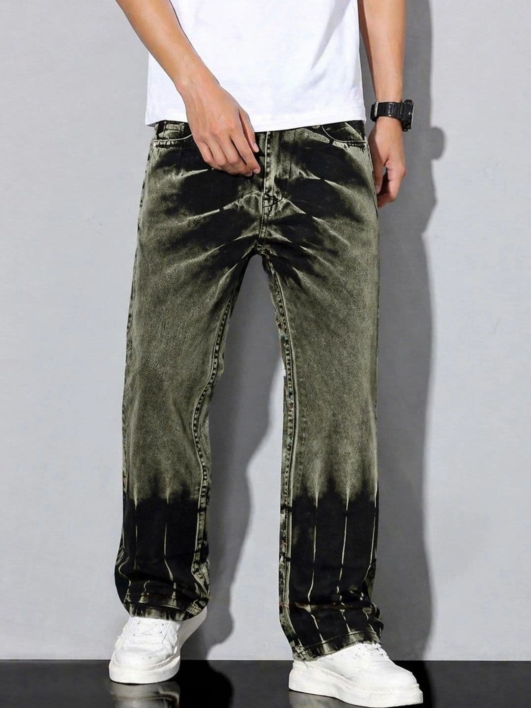 VERTICALS Men Straight Fit Mid-Rise Acid Wash Jeans - view 1