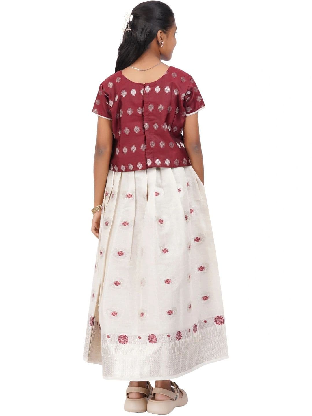 SKV ETHNIVERSE Girls Ready to Wear Lehenga & thumbnail 4