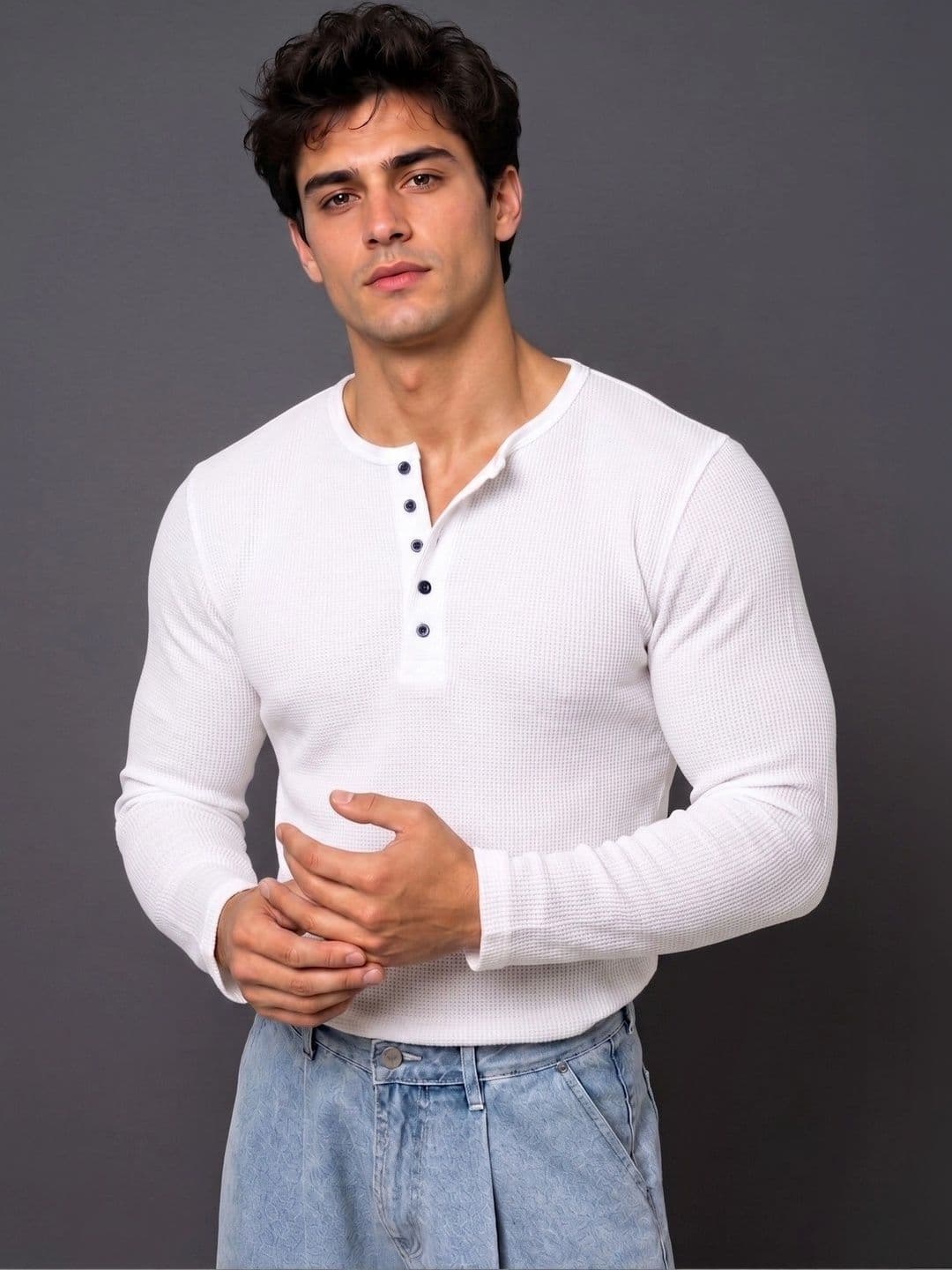 Azizan Men Henley Neck T-shirt thumbnail 2