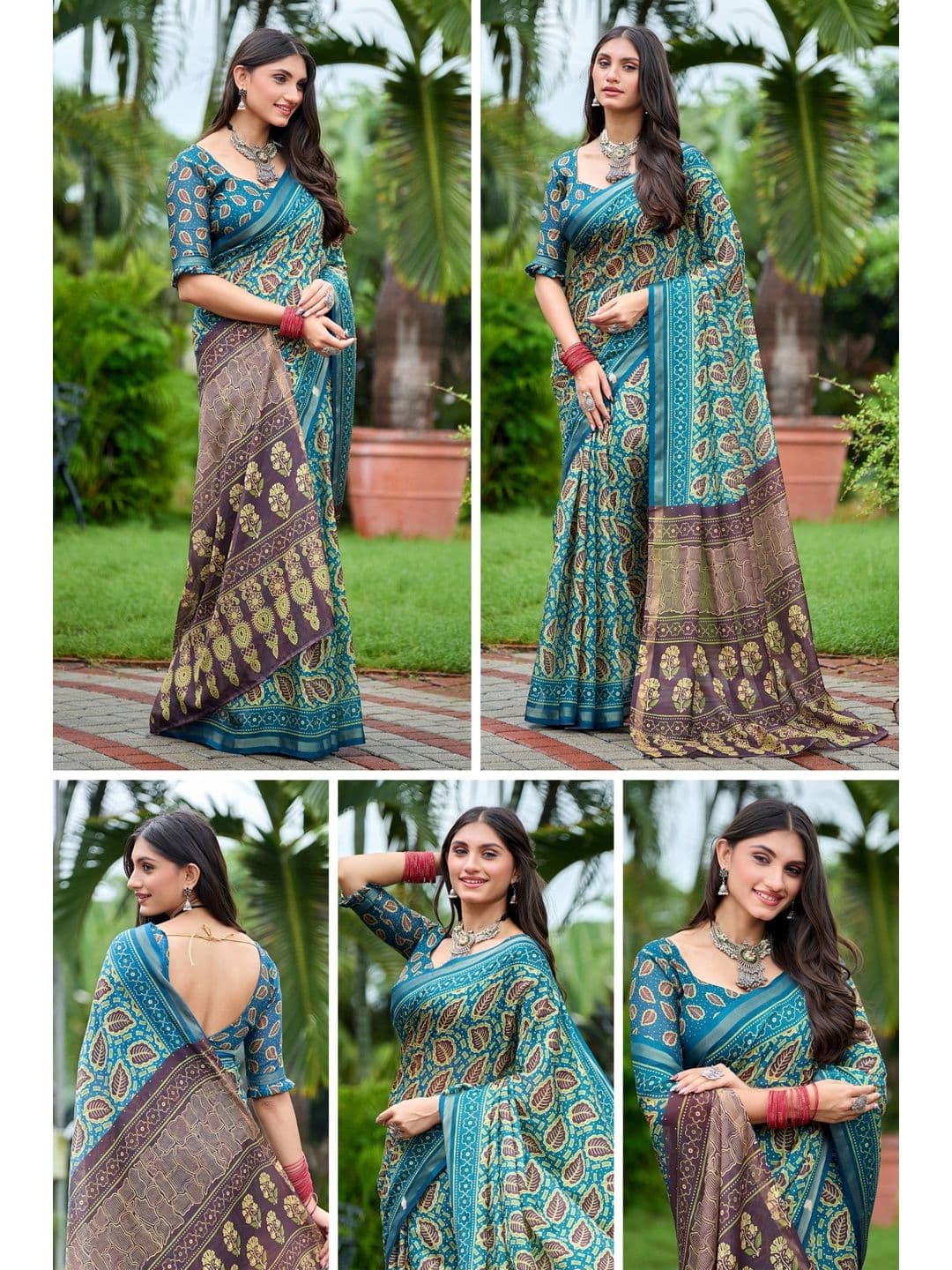 K 5 Fashion Ethnic Motifs Zari Pure Cotton Fusion Ikat Saree thumbnail 5