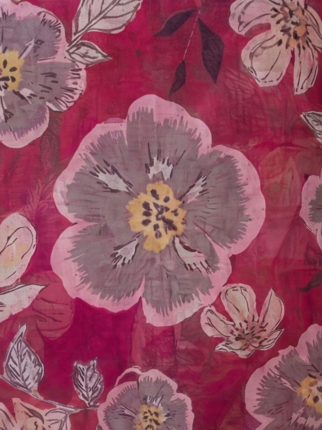 Anouk Rustic Floral Zari Pure Linen Designer Khadi Saree thumbnail 2