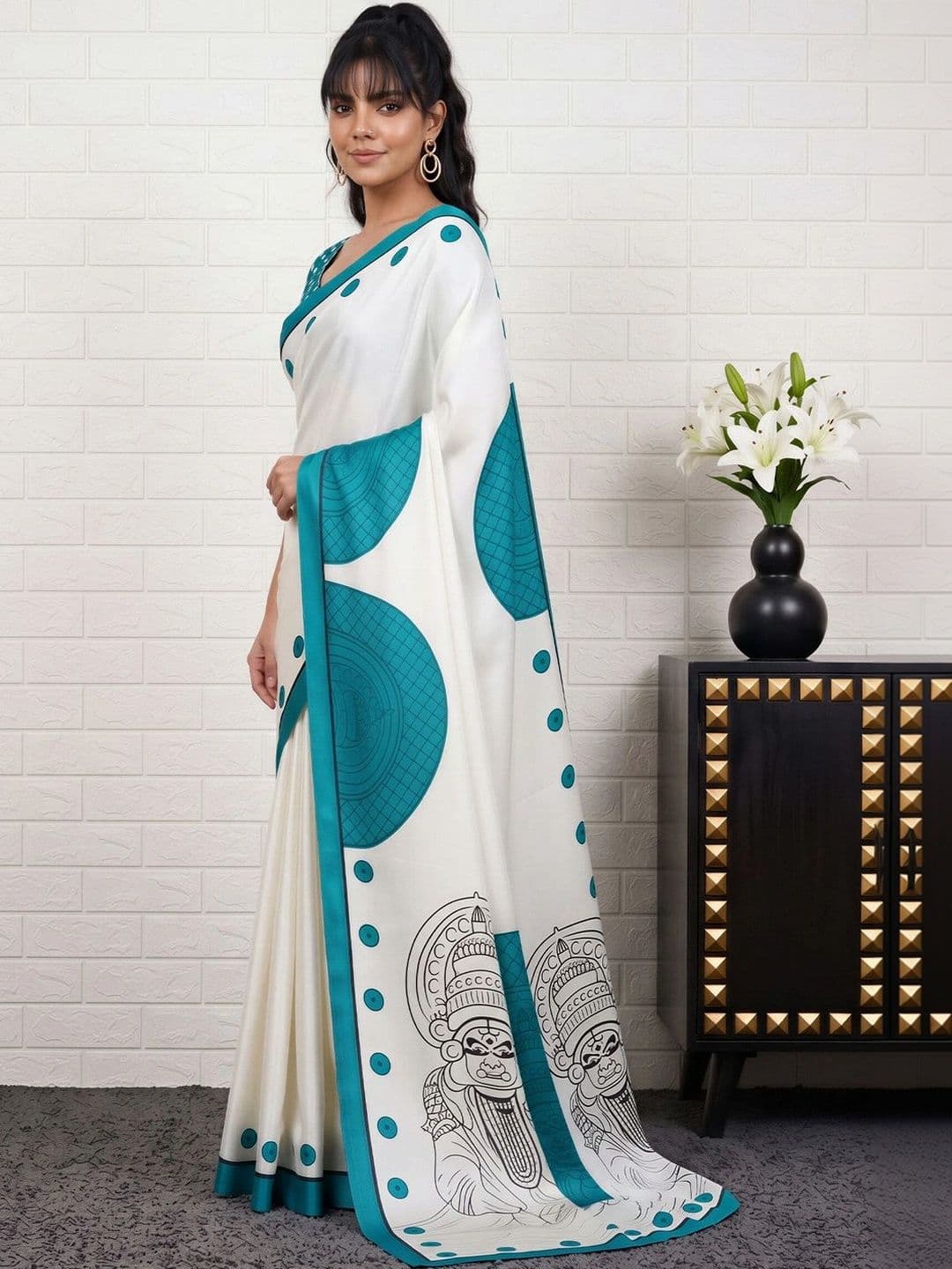 Anouk Women Ethnic Motifs Satin Designer Banarasi Saree thumbnail 5