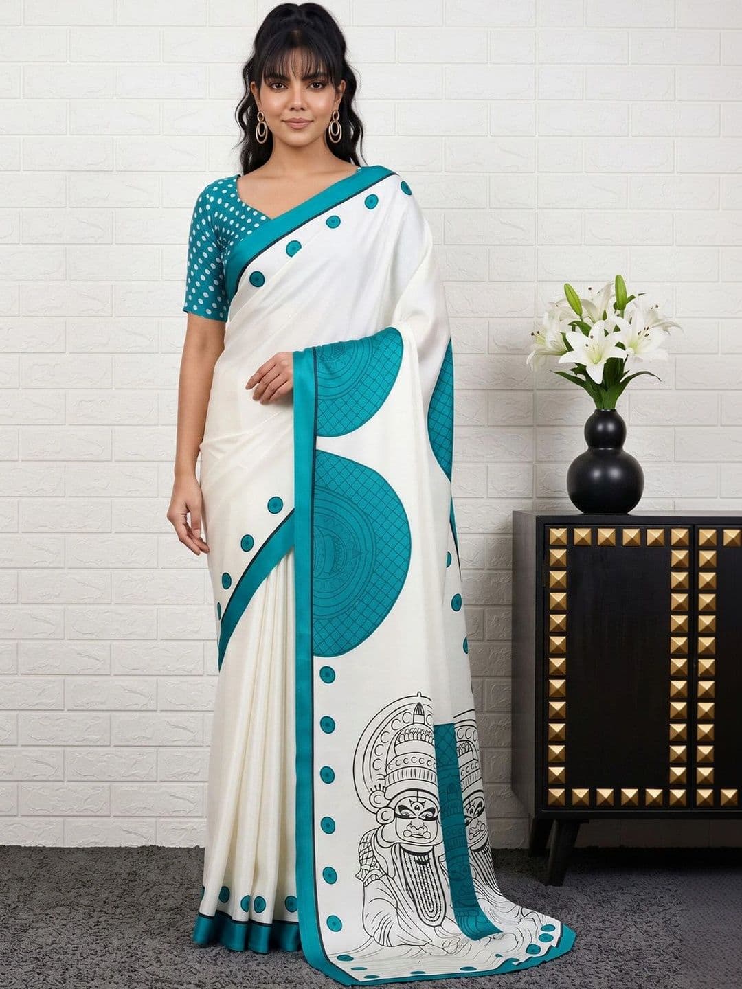 Anouk Women Ethnic Motifs Satin Designer Banarasi Saree thumbnail 2