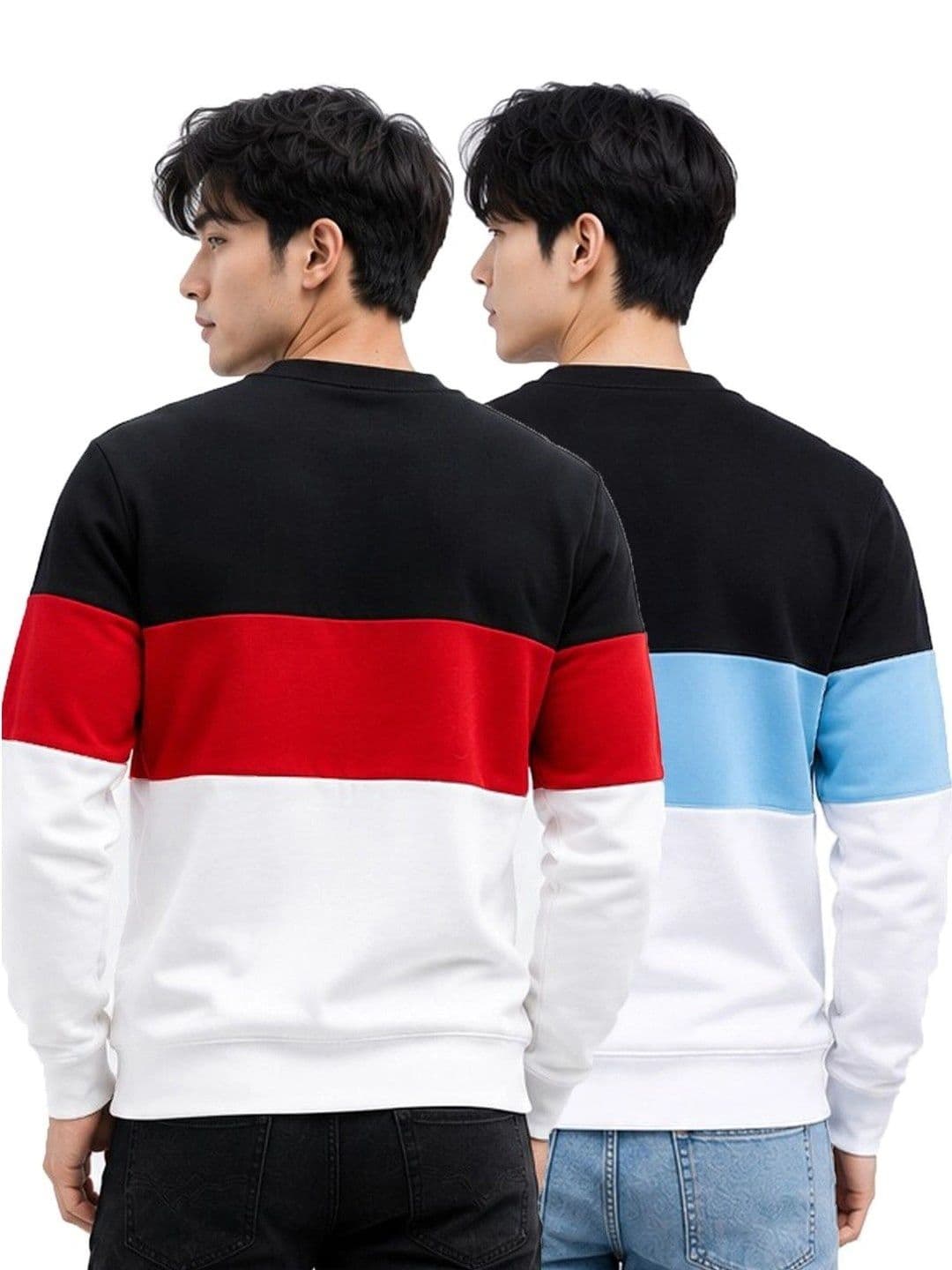 Kroptee Men Colourblocked Brand Logo T-shirt Pack thumbnail 2