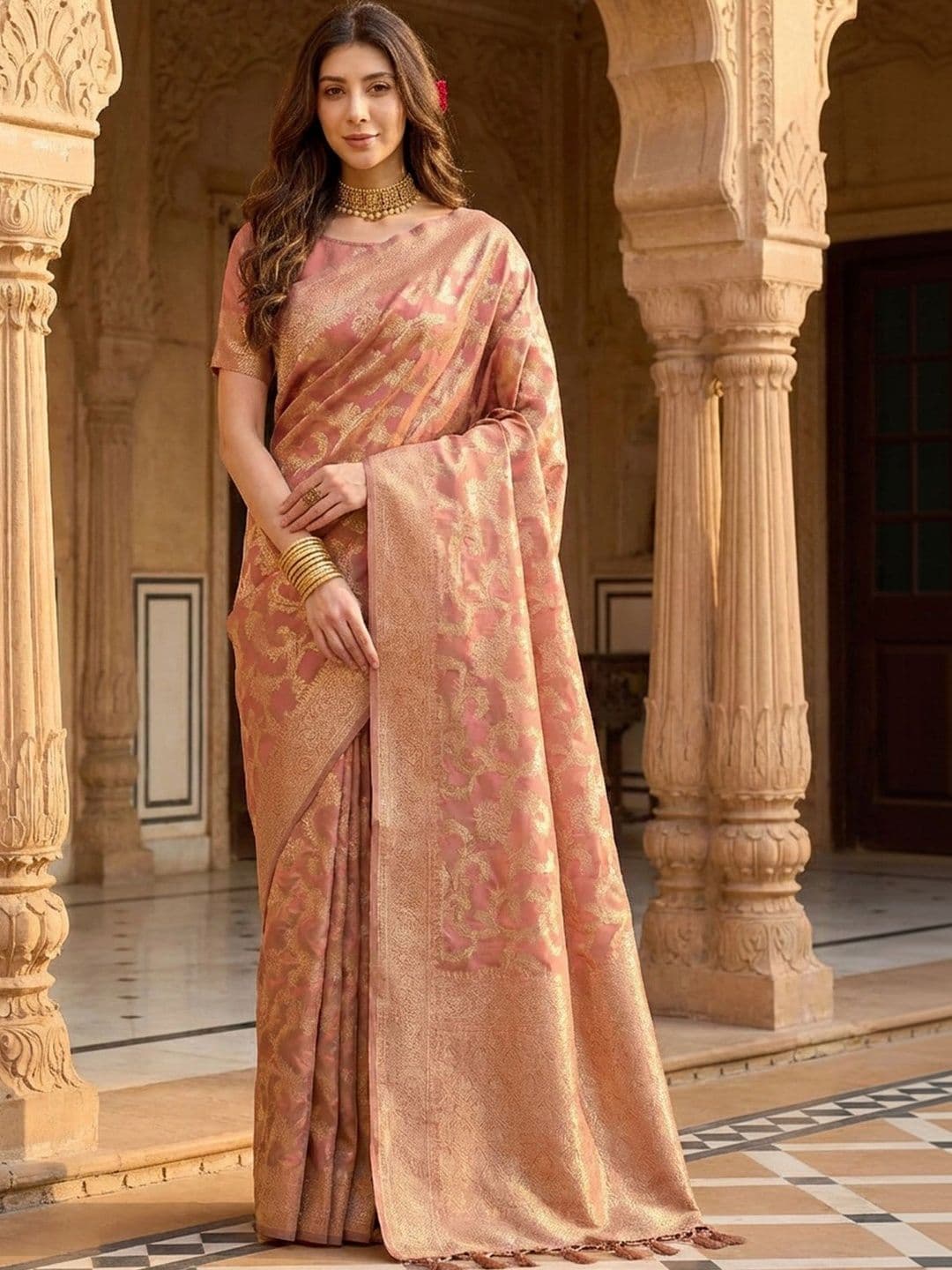 Anouk Rustic Woven Design Zari Silk Blend Designer Kanjeevaram Saree - view 1