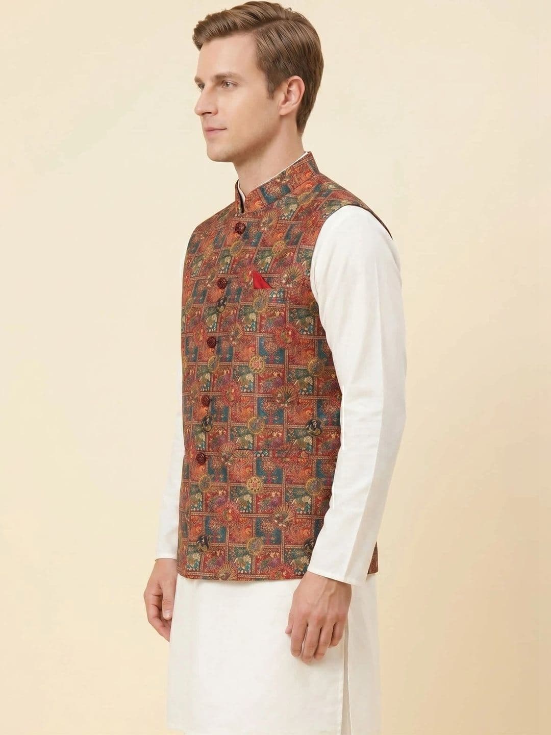 Safa Marwa Printed Nehru Jackets thumbnail 2