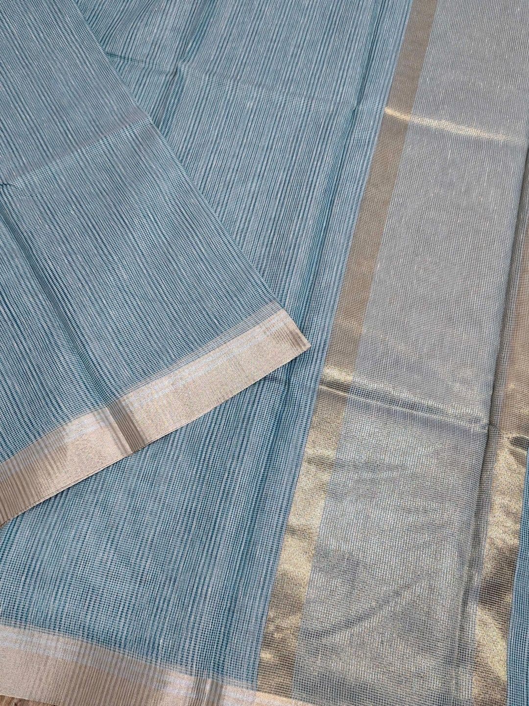 Naveera Zari Linen Blend Banarasi Saree thumbnail 5