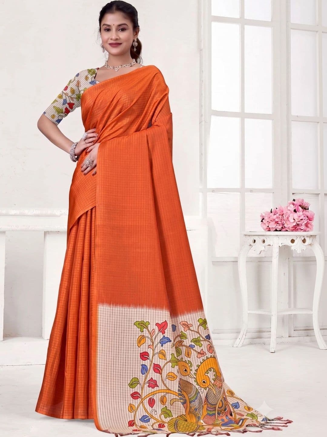RASI FASHION Kalamkari Sungudi Saree thumbnail 5
